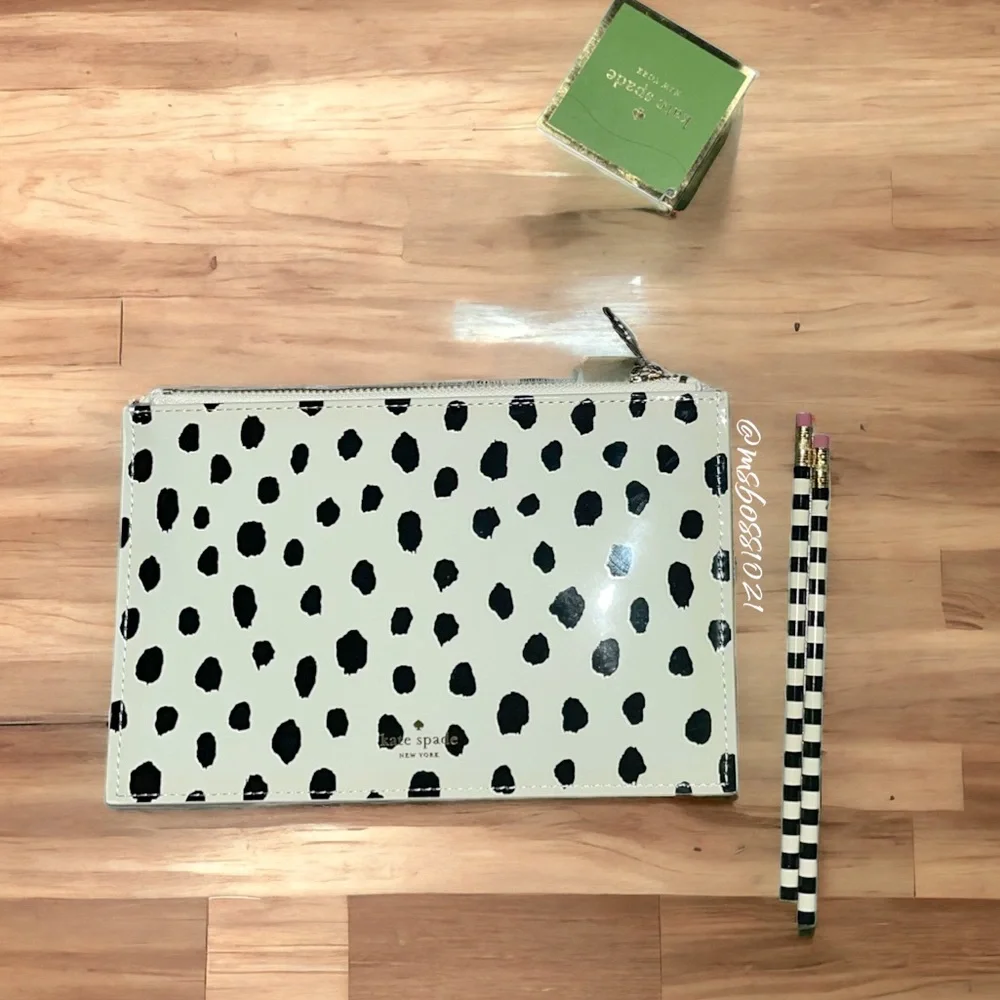Kate Spade Flamingo Dot Pencil Pouch BRAND NEW
